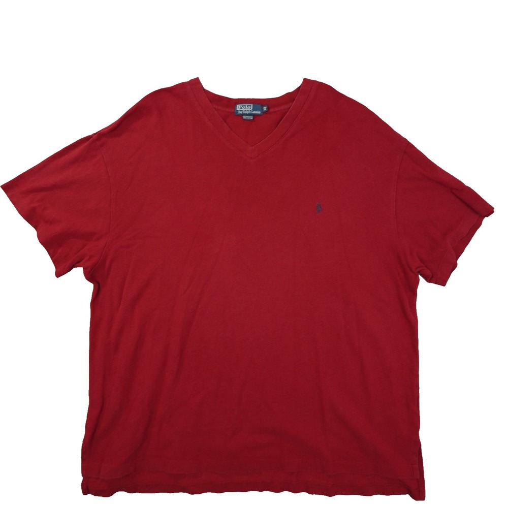 Polo Ralph Lauren Vintage V Neck Interlock Mesh Knit Shirt Mens 3XB Short Sleeve